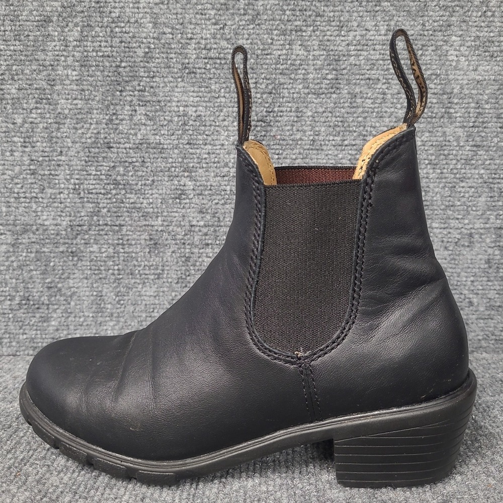Blundstone  Womens Black Leather Chelsea Boots 1671 US Size 6.5 Block Heel - Picture 7 of 13